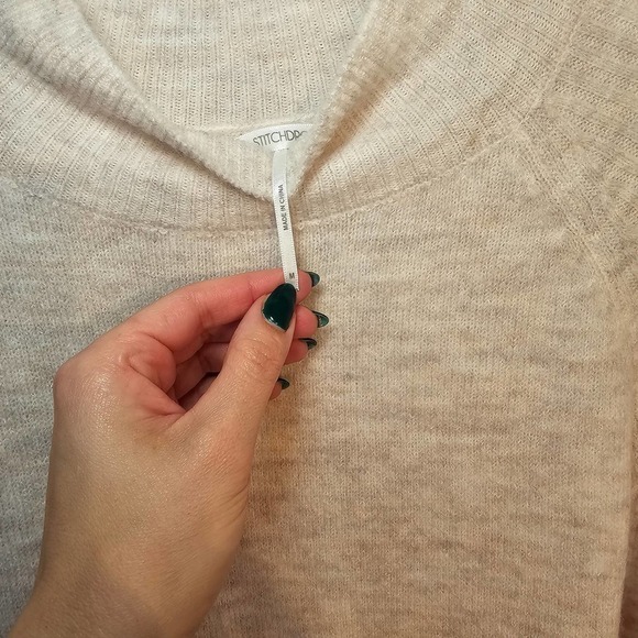 Stitchdrop Ribbed Sleeve Sweater Dress GREY size M - Picture 6 of 6